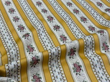 Provençaalse elegantie op gele strepen - Meubelstof - 3 m -