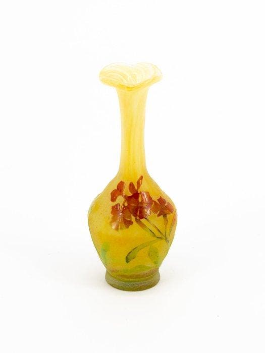 Daum - Vaas - Polychroom cameo-glas - Soliflore, Antiek en Kunst, Antiek | Glas en Kristal