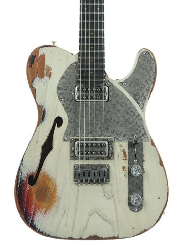 Paoletti Nancy Loft White over Sunburst 2023 (Instrument), Ophalen of Verzenden, Zo goed als nieuw, Hollow body