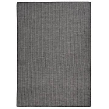 vidaXL Buitenkleed platgeweven 140x200 cm grijs, Verzenden, Nieuw, Grijs