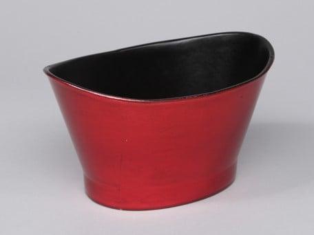 Bloempot Ovaal Rood 22x15x12 cm, Huis en Inrichting, Woonaccessoires | Kunstplanten en Kunstbloemen, Nieuw, Ophalen of Verzenden