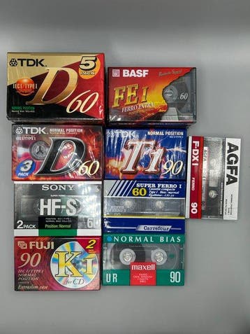 Sony, Agfa, TDK, Maxell, Fuji - 19x IEC Type I (Normale, Nieuw