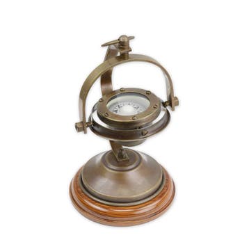 EEN MESSING KOMPAS OP VOET (Beeldjes - Decoratie, Interieur), Verzenden, Nieuw