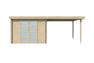 Woodlands Blokhut Oregon met Overkapping 595 x 295 cm, Nieuw
