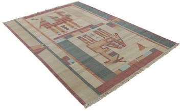 Moderne Indo Kelim van wol - Kelim - 240 cm - 170 cm -, Nieuw