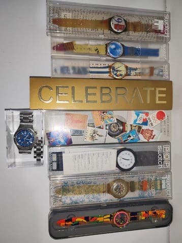 Swatch - Irony Chrono,celebrate, edwin moses,pop,scuba,gent, Nieuw
