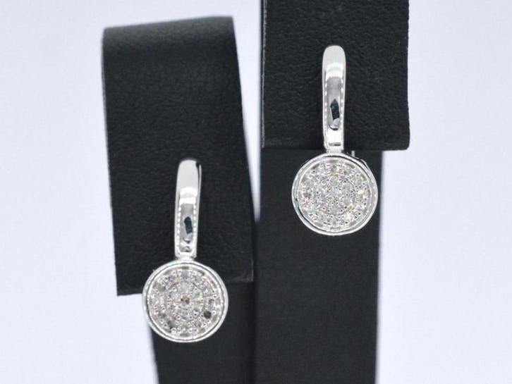 Online veiling: Witgouden oorbellen met diamant, Sieraden, Tassen en Uiterlijk, Oorbellen, Nieuw