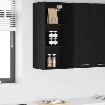 vidaXL Hangkast met opslag Zwart Eiken 40 x 29,5 x 80 cm, Verzenden, Nieuw, Zwart