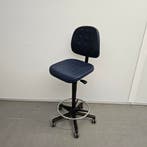 Labkoo werkplaatsstoel - blauwe PU kunststof bekleding, Ophalen of Verzenden, Nieuw