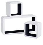 Set van 3 Witte Kubus Wandplanken – MDF Zwevende Planken, Huis en Inrichting, Verzenden, Nieuw