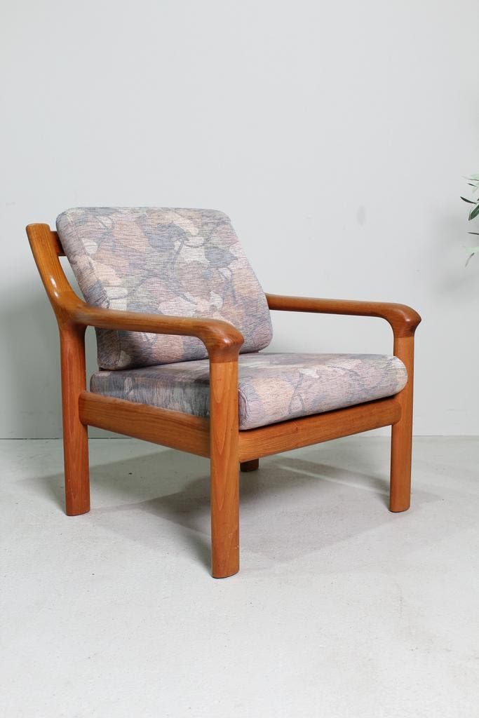 Deens design fauteuil jaren 70, Huis en Inrichting, Fauteuils, Zo goed als nieuw, Hout