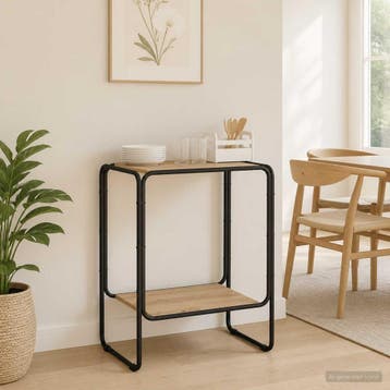 vidaXL Dressoir Artisanaal eiken 60 x 38 x 75 cm Bewerkt, Verzenden, Nieuw, Overige houtsoorten, Minder dan 50 cm