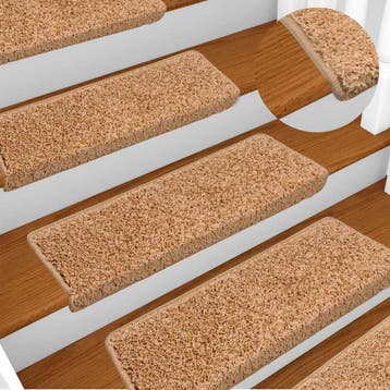 vidaXL Trapmatten 15 st 65x21x4 cm beige rechthoekige rand, Verzenden, Nieuw