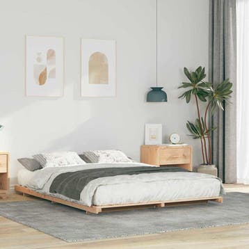 vidaXL Bedframe Bruin 160 x 220 cm Massief grenenhout, Huis en Inrichting, Slaapkamer | Bedden, Verzenden, Nieuw, Bruin, Hout