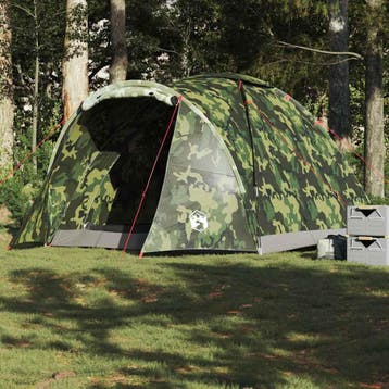 vidaXL Vistent 2-persoons waterdicht camouflage, Verzenden, Nieuw, Tot en met 2