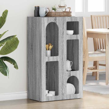 vidaXL Dressoir ELST Grijs Sonoma 59 x 35 x 100,5 cm Bewerkt, Verzenden, Nieuw, Overige houtsoorten, Minder dan 50 cm