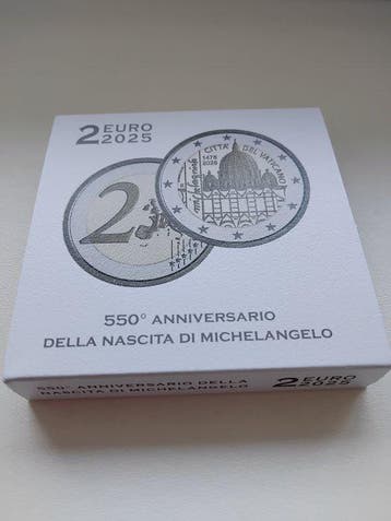 Vaticaan. 2 Euro 2025 Michelangelo Proof (Zonder
