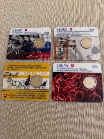 Slowakije. 2 Euro 2021/2023 (4 coincards) (Zonder