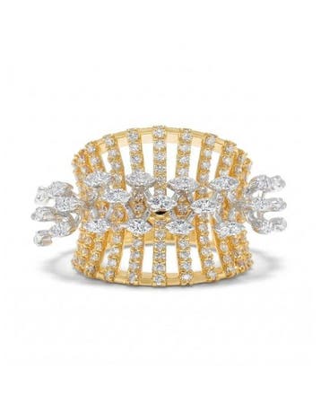 Statement ring - 14 karaat Geel goud - 1.56ct. tw. Diamant