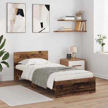 vidaXL Bedframe Oud hout 80 x 200 cm Bewerkt hout, Eenpersoons, Bruin, Verzenden, Nieuw