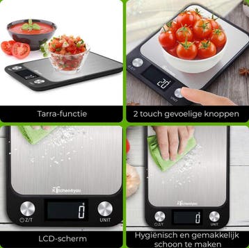 Kitchen4you Keukenweegschaal 1 gr tot 5 kg, Ophalen of Verzenden, Zo goed als nieuw