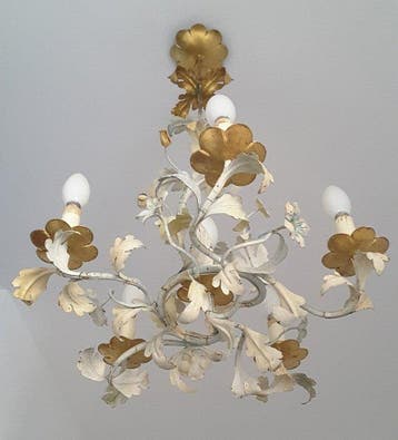 Lampadario Floreale Vintage in Stile Fiorentino / Hollywood