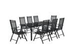 Veiling - Aluminum tuinset - Milano - 9-delig - Donkergrijs, Tuin en Terras, Tuinsets en Loungesets, Nieuw