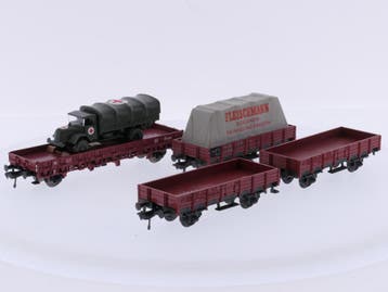 Schaal H0 Fleischmann 5011, 5222 en 5568 rongenwagen set..., Gebruikt, Gelijkstroom, Fleischmann, Overige typen