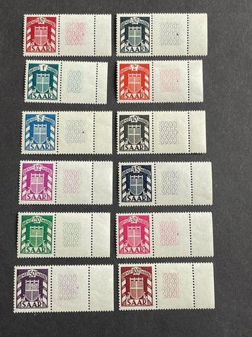 Saarland 1949 - Saarland-dienstmerken: set met bedrukt lege, Gestempeld