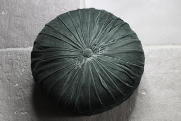 Rond velvet kussen Mountain green 40 cm, Ophalen of Verzenden, Nieuw