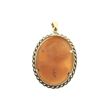 Gouden hanger met camee (Hanger of bedel), Ophalen of Verzenden, Gebruikt, Goud, Overige merken