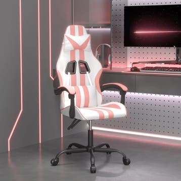 vidaXL Gamestoel kunstleer wit en roze, Verzenden, Nieuw, Roze
