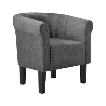 Kuipstoel Ariel schelpen fauteuil stof 70x70x58 cm donkergri, Verzenden, Nieuw