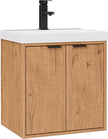 UEV Wastafel klein met onderkast voor gastentoilet hangend 4, Verzenden, Zo goed als nieuw