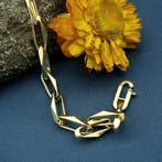 Gouden closed for ever armband (Schakelarmband), Sieraden, Tassen en Uiterlijk, Armbanden, Ophalen of Verzenden, Gebruikt, Overige kleuren