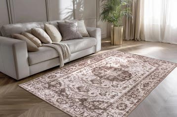 Wasbaar Vloerkleed | Vegas | Medaillon | Taupe | 160x230 cm, Verzenden, Nieuw