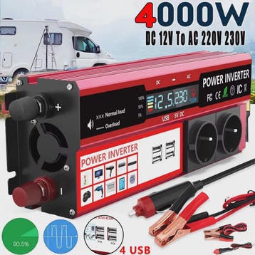Krachtige 4000W/3000W Power Inverter: 12V DC naar 220V/230V, Verzenden, Nieuw