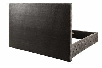 Design tweepersoonsbed PARIS 160x200cm grijs fluweel, Ophalen of Verzenden, Nieuw