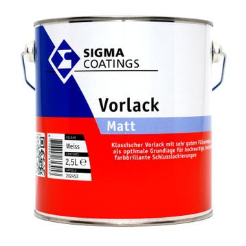 Sigma Vorlack Matt - Wit - 2.5 liter - Grondverf, Wit, Nieuw, Ophalen of Verzenden, Verf