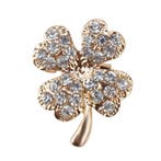 Fako Bijoux - Broche - Klavertje Vier - Kristal - 20x25mm -, Verzenden, Nieuw