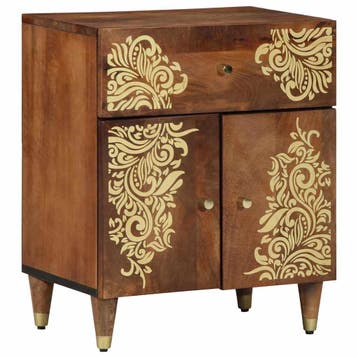 vidaXL Nachtkastje met Deur Honingbruin 50 x 33 x 60 cm, Huis en Inrichting, Verzenden, Nieuw, 55 tot 70 cm, 45 tot 65 cm