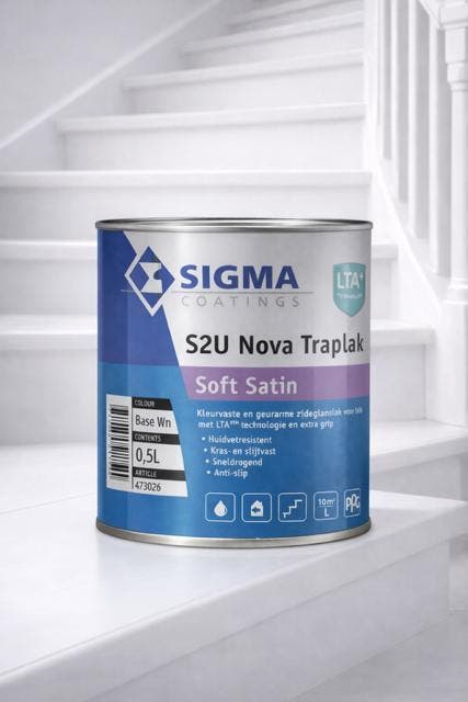 S2U Nova Traplak Soft Satin 500 ml, Doe-het-zelf en Verbouw, Verf, Beits en Lak, Nieuw, Ophalen of Verzenden