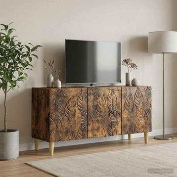 vidaXL TV-kast 99 x 34,5 x 50 cm Gerookt eiken Bewerkt hout, Minder dan 50 cm, Verzenden, Nieuw, Minder dan 100 cm