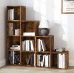 Boekenrek met 10 Open Vakken – Houten Wandkast, Huis en Inrichting, Kasten | Boekenkasten, Verzenden, Nieuw