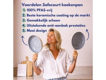 Safecourt Kitchen - Keramische Koekenpannen - PFAS-vrij - Ø, Huis en Inrichting, Verzenden, Nieuw