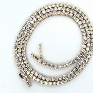 Kraagketting - 14 karaat Geel goud - 10.50ct. tw. Diamant