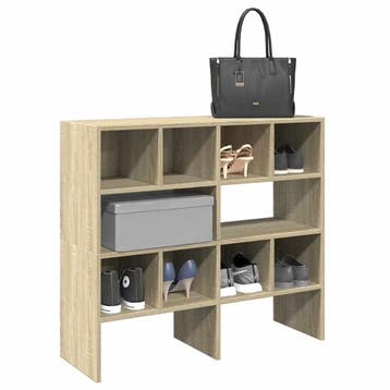 vidaXL Schoenenrekken 2 st stapelbaar 89,5x30x40 cm sonoma, Verzenden, Nieuw