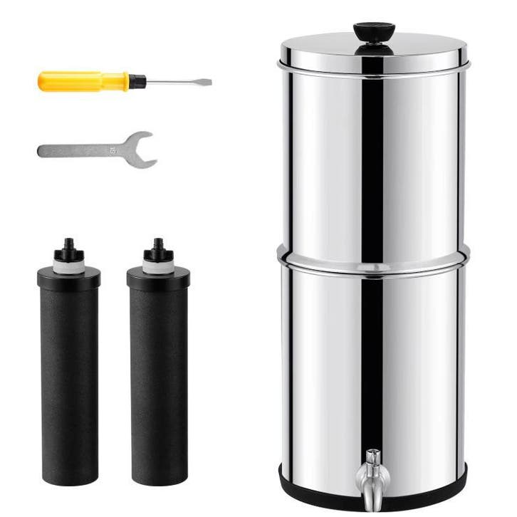 Gravity Waterfilter RVS Waterzuiveraar met Koolstoffilters, Tuin en Terras, Zwembaden, Nieuw, Verzenden