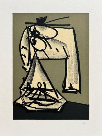 Antonio Saura (1930-1998) - Portrait - Lithographie, Antiek en Kunst