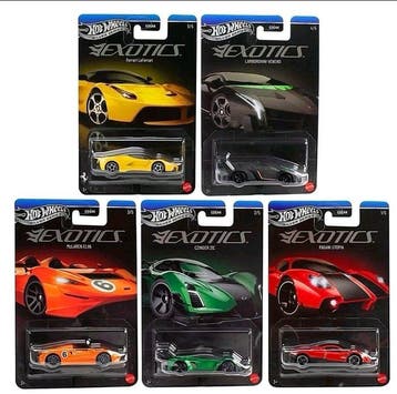 Hot Wheels, Mattel 1:64 - Modelauto (5) - Hot Wheels Exotics, Nieuw